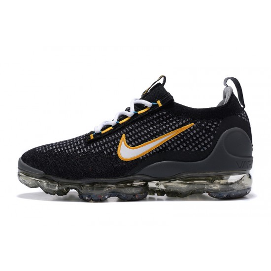 Nike Air VaporMax 2021 Flyknit Unisex Shoes Black Yellow DH4086-001