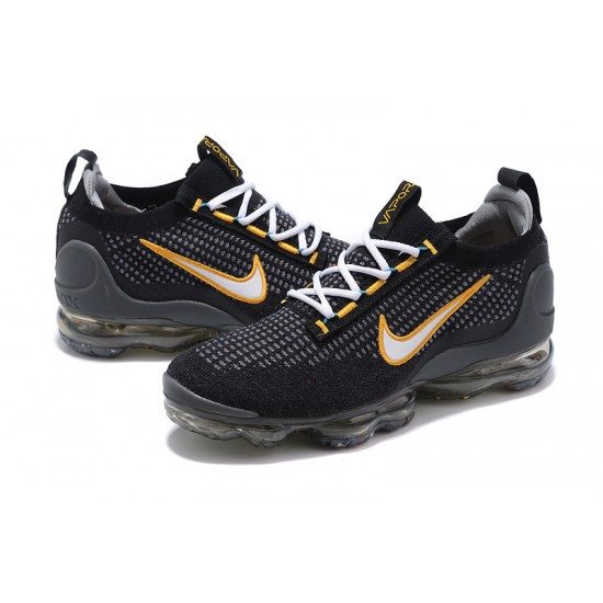 Nike Air VaporMax 2021 Flyknit Unisex Shoes Black Yellow DH4086-001