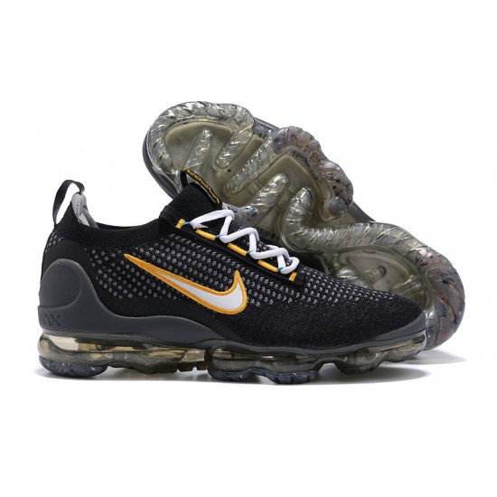 Nike Air VaporMax 2021 Flyknit Unisex Shoes Black Yellow DH4086-001