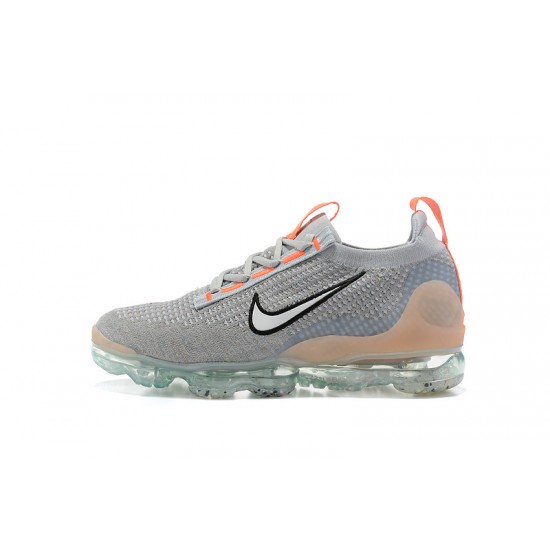 Nike Air VaporMax 2021 Flyknit Unisex Shoes Grey Orange DH4084-002