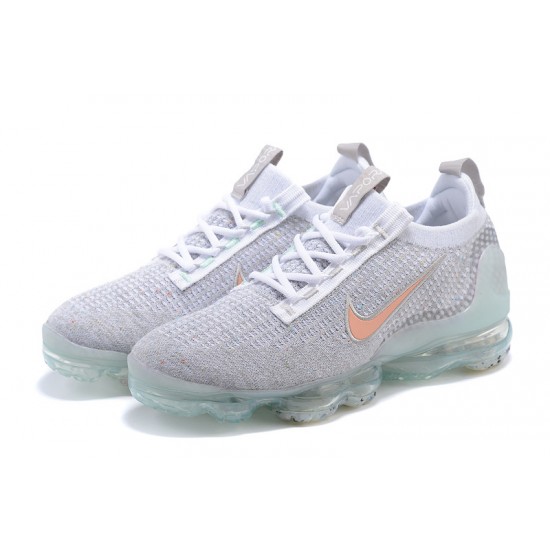 Nike Air VaporMax 2021 Flyknit Unisex Shoes Grey Orange DH4090-002