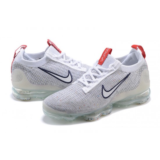 Nike Air VaporMax 2021 Flyknit Unisex Shoes Grey Red DB1550-003