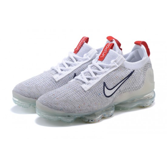 Nike Air VaporMax 2021 Flyknit Unisex Shoes Grey Red DB1550-003