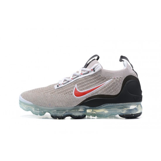 Nike Air VaporMax 2021 Flyknit Unisex Shoes Grey Red DH4085-003