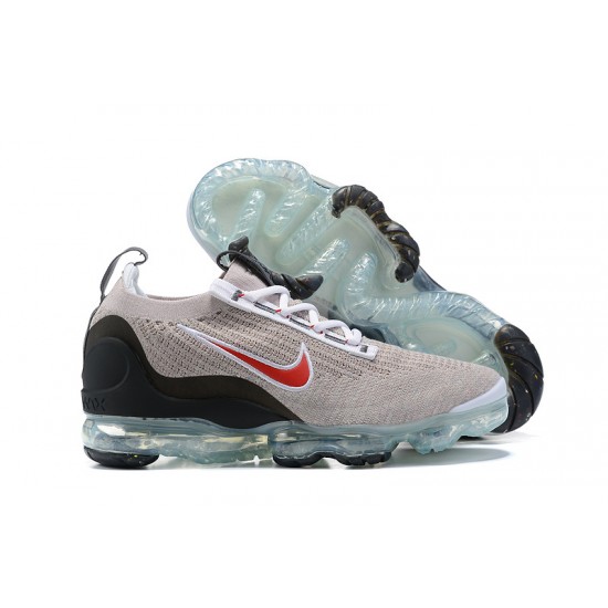 Nike Air VaporMax 2021 Flyknit Unisex Shoes Grey Red DH4085-003