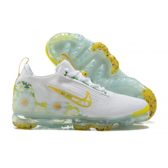 Nike Air VaporMax 2021 Flyknit Unisex Shoes White Yellow