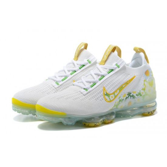 Nike Air VaporMax 2021 Flyknit Unisex Shoes White Yellow