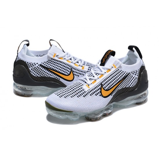 Nike Air VaporMax 2021 Flyknit Unisex Shoes White Yellow and Black