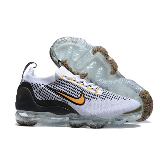 Nike Air VaporMax 2021 Flyknit Unisex Shoes White Yellow and Black