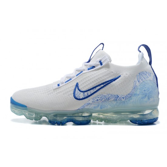 Nike Air VaporMax 2021 Flyknit Unisex Shoes White and Blue