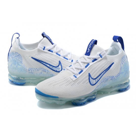 Nike Air VaporMax 2021 Flyknit Unisex Shoes White and Blue