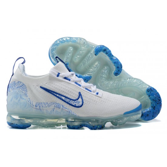 Nike Air VaporMax 2021 Flyknit Unisex Shoes White and Blue