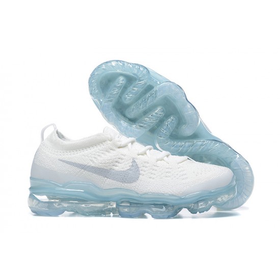 Nike Air VaporMax 2023 Flyknit Pure Unisex Shoes Platinum White Blue DV1678-002