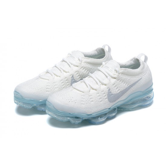 Nike Air VaporMax 2023 Flyknit Pure Unisex Shoes Platinum White Blue DV1678-002