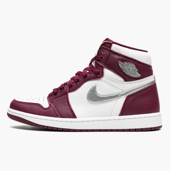 Air Jordan 1 High OG Bordeaux 555088-611 Women And Men Shoes