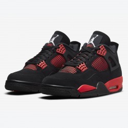 Air Jordan 4 "Red Thunder" Black Red Men Women AJ4 Shoes CT8527-016