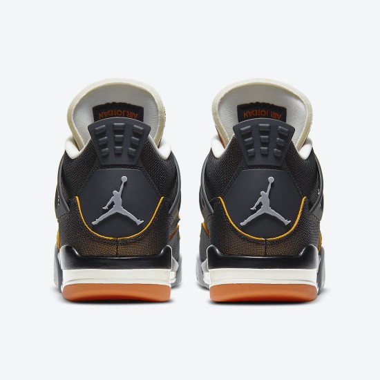 Air Jordan 4 WMNS "Starfish" Black Orange Jordan 4 Shoes CW7183-100