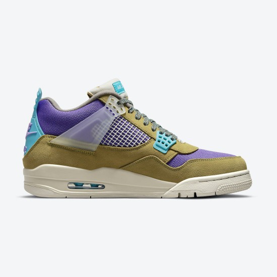 Union x Air Jordan 4 "Desert Moss" Turquoise Blue Men Women AJ4 Shoes DJ5718-300